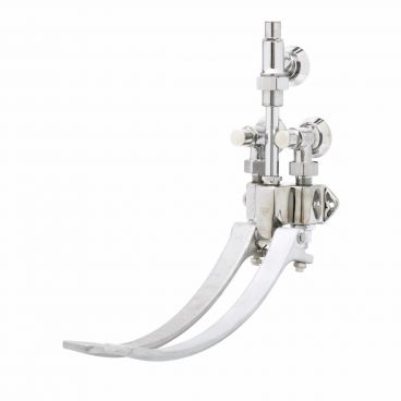 T&S Brass B-0504-01 Wall-Mount Angle Loose Key Stop Double Foot Pedal Valve With Polished Chrome-Plated Brass Body And Pedals