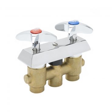 T&S Brass B-0512 Wall-Mounted Concealed Mixing Faucet with 4-Arm Handles