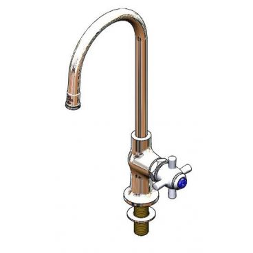 T&S Brass B-0750 Deck Mount Sill Faucet with Rigid Gooseneck Nozzle and Stream Regulator