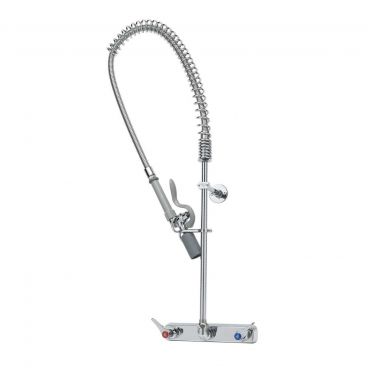T&S Brass B-5125-CR-BJ Wall Mount EasyInstall Workboard Pre Rinse Unit With Cerama Cartridges And 8" Adjustable Centers, 44" Stainless Steel Hose With 1.07 GPM Spray Valve