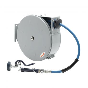 T&S Brass B-7222-C01 30' Enclosed Epoxy-Coated Hose Reel with High Flow Spray Valve