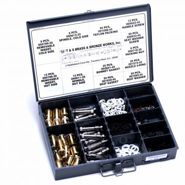 T&S Brass B-7K Repair Parts Spindle Master Kit For Eterna Cartridge Spindles With RTC Right And LTC Left Spindle With All Inserts, Washers, Gaskets, Screws, And Seals