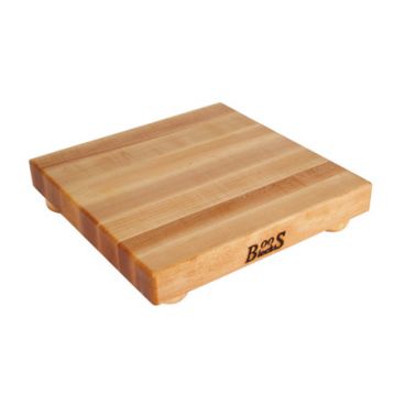 John Boos B12S Maple 12" x 12" x 1.5" Square Cutting Board with Bun Feet