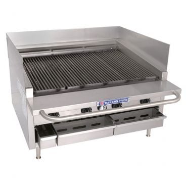 Bakers Pride L-36RS-R 36" Liquid Propane Low Profile Countertop Charbroiler, Cast Iron Radiants