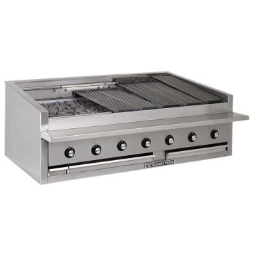 Bakers Pride L-60RS 60" Liquid Propane Low Profile Countertop Charbroiler, Stainless Steel Radiants