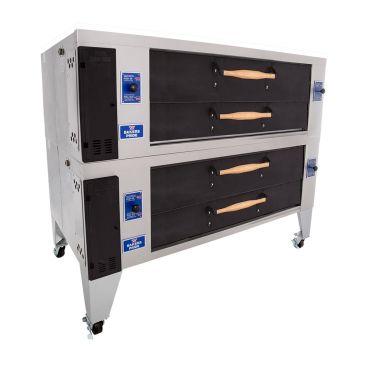 Bakers Pride Y-602BL-DSP Super Deck Y Series Brick Lined Natural Gas Double Pizza Deck Display Oven - 240,000 BTU