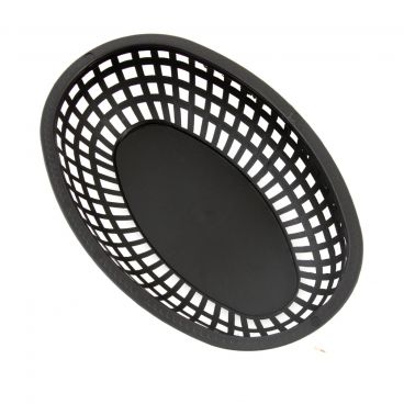 Bar Maid CR-654BLK Black Plastic Oval Fast Food Basket