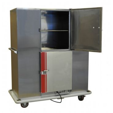 Carter-Hoffmann BB200D Classic Carter Series 71 1/2" Tall x 61 1/2" Wide Dutch-Door 200-Plate Capacity Insulated Stainless Steel Mobile Heated Banquet Cabinet For Plates Up To 10 1/2" Diameter, 120V 1650 Watts