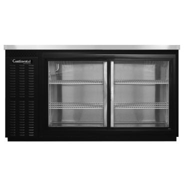 Continental Refrigerator BB59NSGD 59" Black Sliding Glass Door Refrigerated Back Bar Storage Cooler, 22 Cubic Feet, 115 Volts