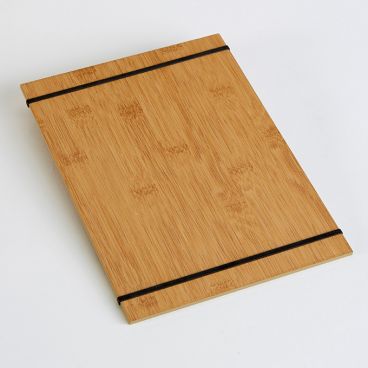 American Metalcraft BBRB Bamboo Menu Holder with Rubberbands - 9" x 12-1/2"