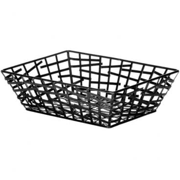 Tablecraft BC7209 2 1/2" x 6" x 9" Complexity Collection Rectangular Black Powder Coated Metal Basket