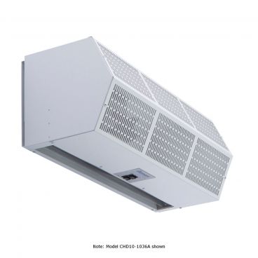 Berner CHD10-2120E Electric Heated White Commercial High Performance Series Air Curtain For 120" Wide Doors - 208V