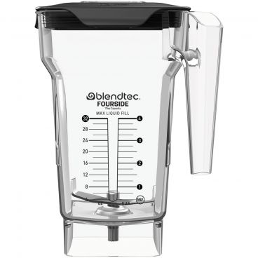 Blendtec 40-609-60 Clear 75 oz FourSide Eastman Tritan Copolyester Plastic Blender Jar With Black Latching Lid