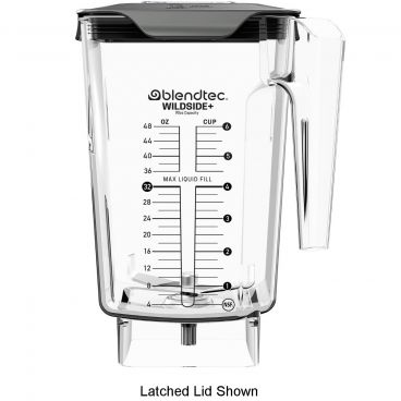 Blendtec 40-630-62 Clear 90 oz WildSide Eastman Tritan Copolyester Plastic Blender Jar With Black Hard Lid