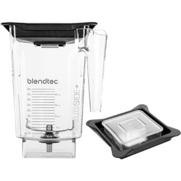 Blendtec 40-710-08 Clear 90 oz WildSide Eastman Tritan Copolyester Plastic Blender Jar With Black Vented Gripper Lid