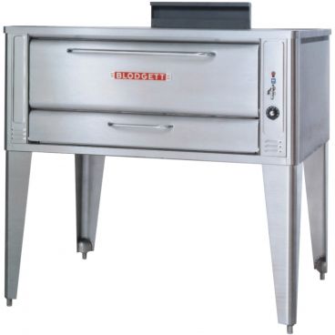 Blodgett 1048 ADDL Natural Gas Freestanding 48" Wide Single Deck-Type Stainless Steel Insulated Pizza Oven On 12" Legs With QHT Rokite Stone Deck, 85,000 BTU