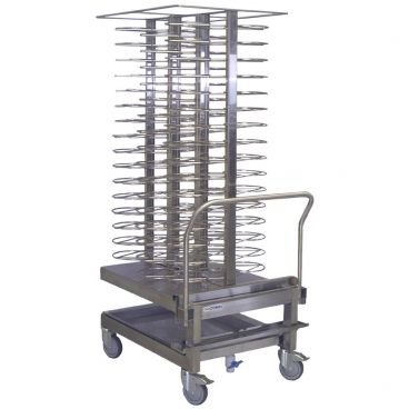 Blodgett Combi BC-20 Stainless Steel 28 3/4" Wide 96-Plate Capacity 8.4" Diameter Ring Banquet Cart With Drip Pan And Removable Handle On 5" Heavy-Duty Locking Casters