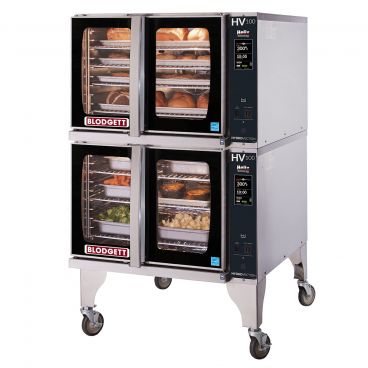 Blodgett HVH-100G DBL_NAT Natural Gas Double Deck Full Size Hydrovection Oven with Helix Technology - 115V, 120,000 BTU