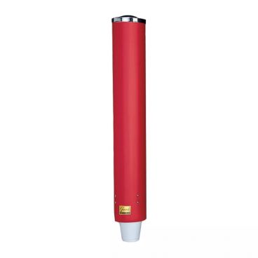 San Jamar C4410PRD Red Pull-Type 12 - 24 oz. Paper or Plastic Beverage Cup Dispenser