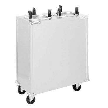 Delfield CAB2-1013 Enclosed Mobile Unheated Two Stack Plate Dispenser for 9-1/8" to 10-1/8" Plates