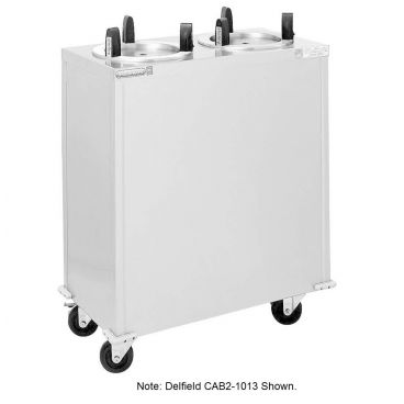 Delfield CAB2-500 Enclosed Mobile Unheated Two Stack Plate Dispenser for 3" to 5" Dishes