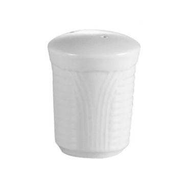 CAC China CRO-PS Corona 2.13" Super White Porcelain Embossed Pepper Shaker