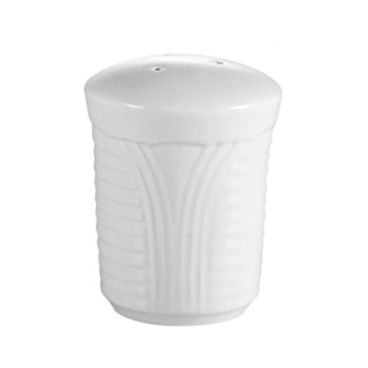 CAC China CRO-SS Corona 2.13" Super White Porcelain Embossed Salt Shaker