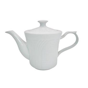 CAC China CRO-TP Corona 15 Oz. Super White Porcelain Embossed Teapot