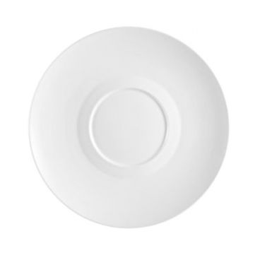 CAC China FDP-21 Paris-French 12" Bone White Porcelain Round Dinner Plate With Small Well