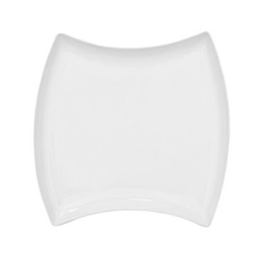 CAC China FTO-23 Fashionware 12.38" Bone White Porcelain Square Dinner Plate