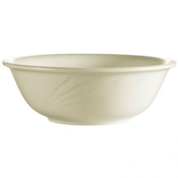 CAC China GAD-81 Garden State Collection 8" Diameter Round 2 3/4" Tall 48 oz Capacity Embossed Porcelain Bone White Nappie Bowl