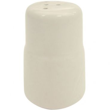 CAC China GAD-PS Garden State Collection 1 1/4" Long x 1 3/4" Wide 2 3/4" Tall Embossed Porcelain Bone White Pepper Shaker