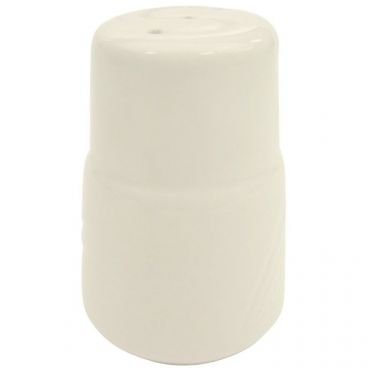 CAC China GAD-SS Garden State Collection 1 1/4" Long x 1 3/4" Wide 2 3/4" Tall Embossed Porcelain Bone White Salt Shaker