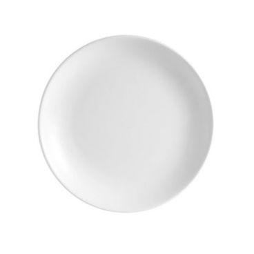 CAC China H-CP16 Hampton 10.5" Porcelain Round Coupe Plate, Super White