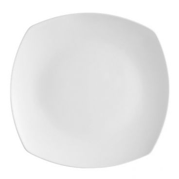 CAC China H-SQ16 Hampton 10" Round in Square Super White Porcelain Plate