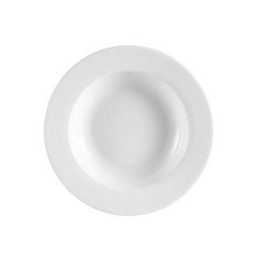 CAC China HMY-110 Harmony 18 oz. Porcelain Round Pasta Bowl, Super White