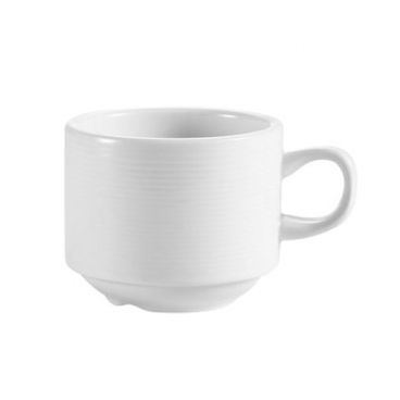 CAC China HMY-1 Harmony 7 Oz. Porcelain Stackable Cup, Super White