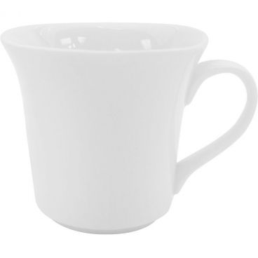 CAC China KSE-54 Kingsquare Collection 3" x 2" Square 2 7/8" Tall 4 1/2 oz Capacity Porcelain Super White Demitasse Cup With Handle