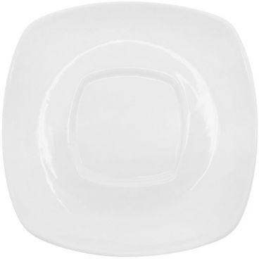 CAC China KSE-55 Kingsquare Collection 4 1/2" x 4 1/2" Square 3/4" Tall Porcelain Super White Saucer