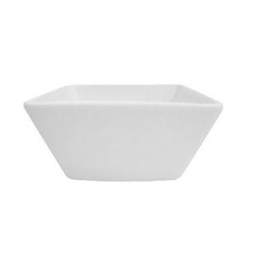 CAC China KSE-DB5 Kingsquare 5" Porcelain Square Bowl, Deep, Super White