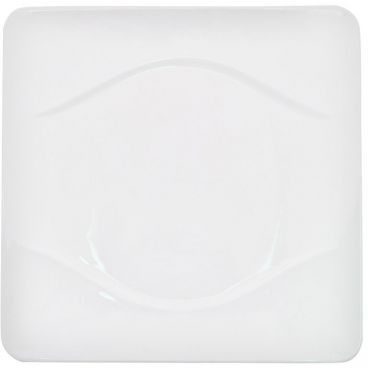 CAC China MDN-20 Modern Collection 11 1/4" x 11 1/4" Square 1" Tall Bone White Porcelain Plate
