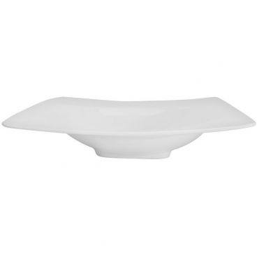 CAC China MDN-3 Modern Collection 9" x 9" Square 2 1/4" Tall 10 oz Capacity Bone White Porcelain Soup Plate