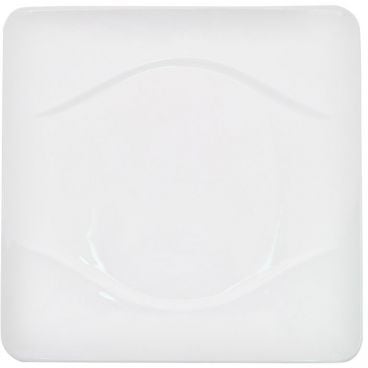 CAC China MDN-6 Modern Collection 6 1/4" x 6 1/4" Square 1/2" Tall Bone White Porcelain Plate