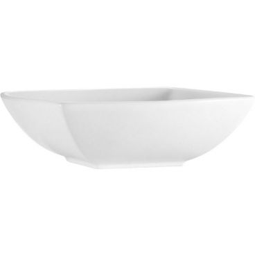 CAC China PNS-B10 Prince Square Collection 10 1/2" x 10 1/2" Square 3" High 64 oz Capacity Super White Porcelain Bowl