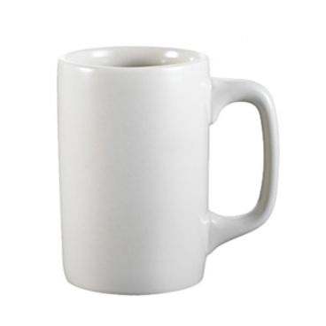 CAC China PRM-12-W 11 Oz. American White Straight Ceramic Prime Mug