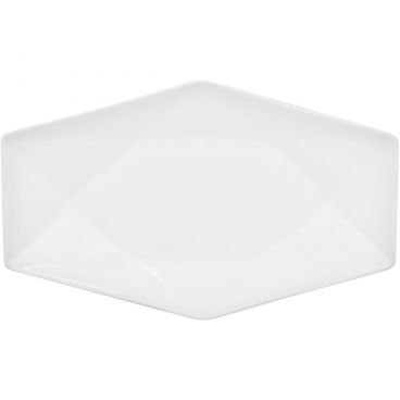 CAC China QZT-12 Crystal Collection 10" x 6 1/4" Rectangular 1 3/8" High Super White Porcelain Platter