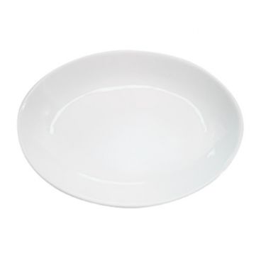 CAC China RCN-102 Clinton 15.5" Super White Oval Porcelain Deep Platter