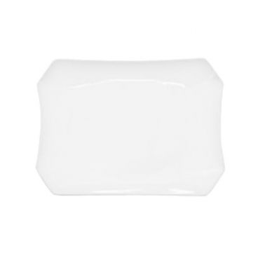 CAC China RCN-H14 Clinton 12-1/2" Super White Rectangular Tasting Platter