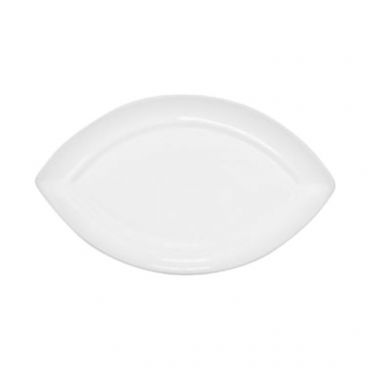 CAC China RCN-SW9 9" Porcelain RCN Specialty Super White Eye-Shaped Swallow Platter