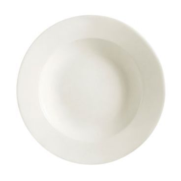 CAC China REC-105 Rolled Edge 16 Oz. American White Ceramic Pasta Bowl